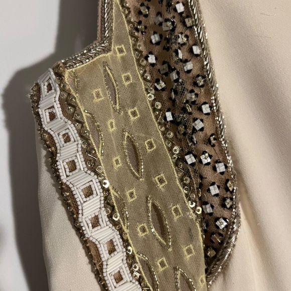 J. MENDEL BLACK AND WHITE BEADED GOWN, SIZE 8 - Picture 3 of 6